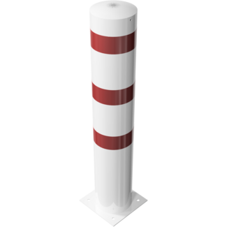 Rampaal rood-wit Ø 273mm met bodemplaat