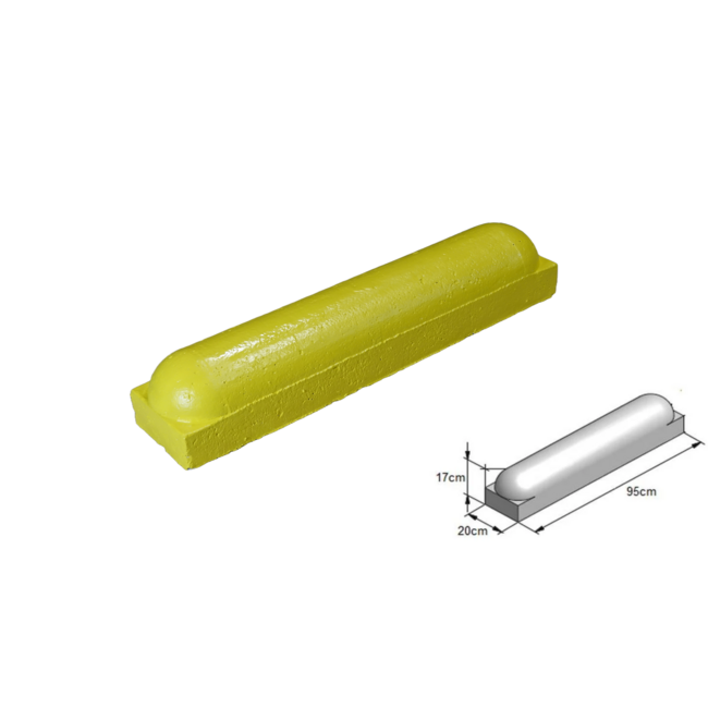 Stootbanden ROND geel - met voet