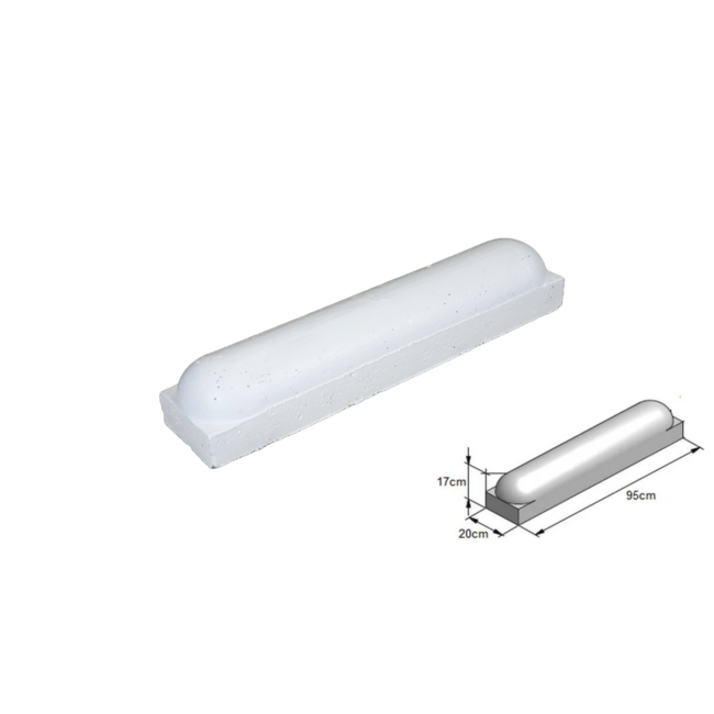 Stootbanden ROND wit - met voet