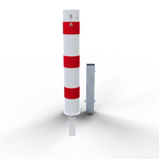 Rampaal rood-wit Ø 152mm uitneembaar met slot