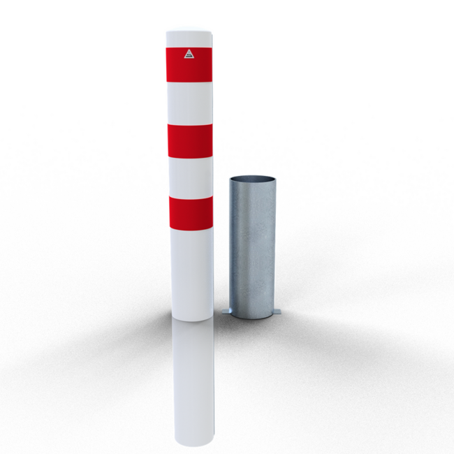 Rampaal rood-wit Ø 152mm uitneembaar