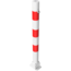 Afzetpaal rond neerklapbaar met slot en grondplaat rood-wit Ø 60 - 76mm