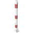 Afzetpaal rond neerklapbaar met slot en grondplaat rood-wit Ø 60 - 76mm