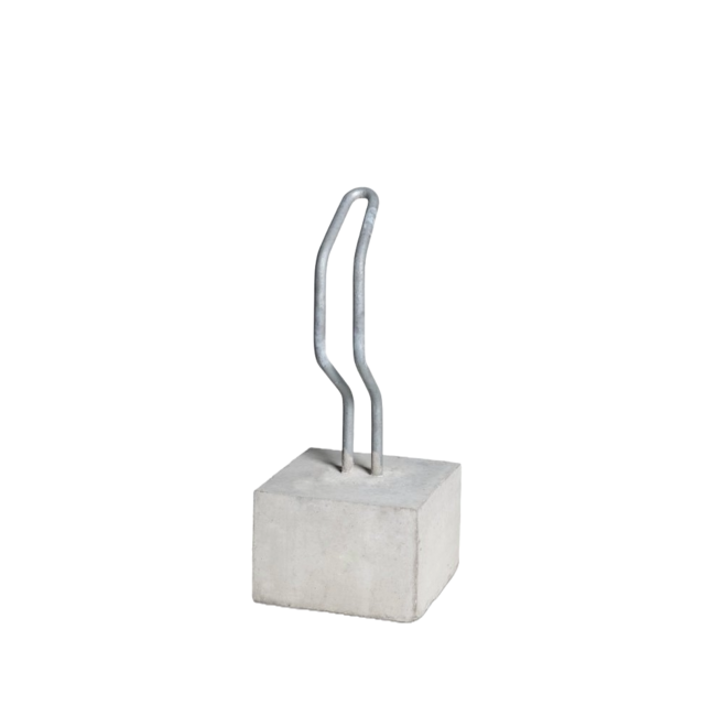 Fietsbeugel recht - met betonvoet 30x30x20cm