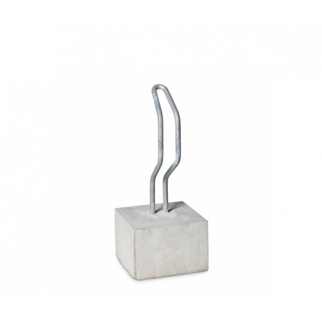 Fietsbeugel recht - met betonvoet 30x30x20cm