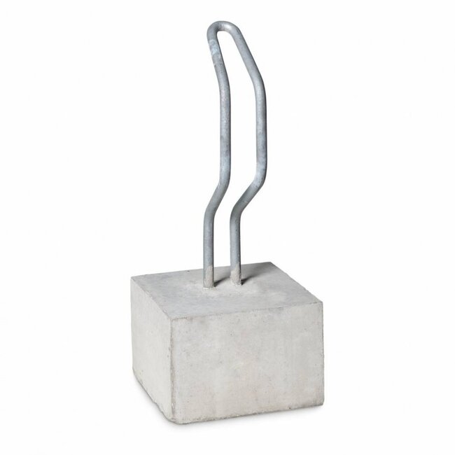 Traffictotaal Fietsbeugel recht - met betonvoet 30x30x20cm