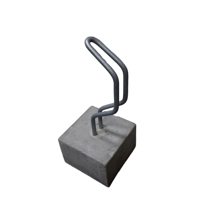 Fietsbeugel recht - met betonvoet 30x30x20cm