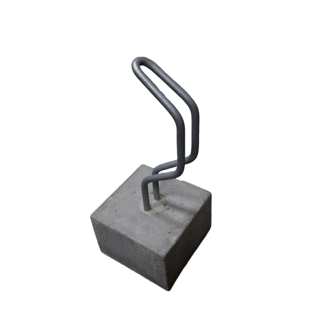 Traffictotaal Fietsbeugel recht - met betonvoet 30x30x20cm