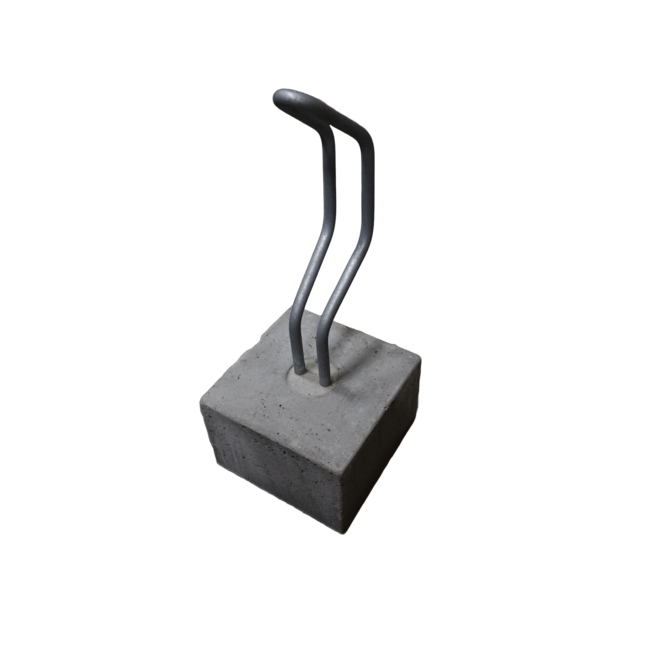 Fietsbeugel recht - met betonvoet 30x30x20cm