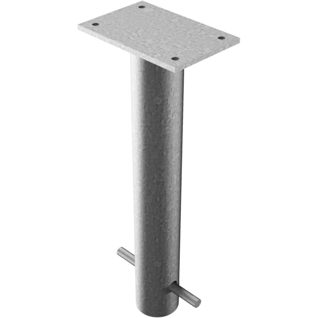 Afzetpaal rood-wit neerklapbaar met slot