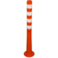 Afzetpaal Ø80mm oranje-wit flexibel kunststof