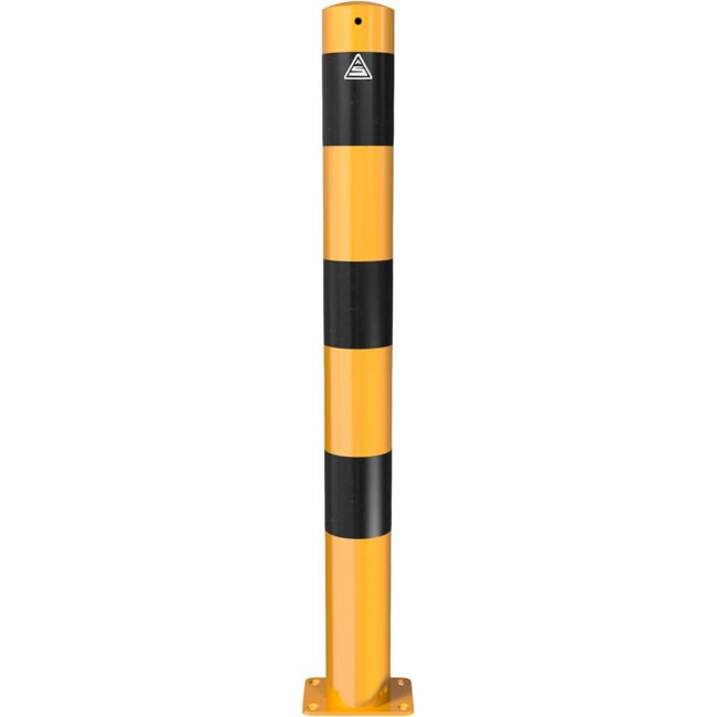 Beschermpaal Ø89mm geel/zwart 90cm met verschillende montageopties