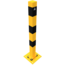 Beschermpaal 70x70 mm geel/zwart 100 cm met kantelbare voetplaat