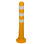 Afzetpaal Ø80mm geel-wit flexibel kunststof
