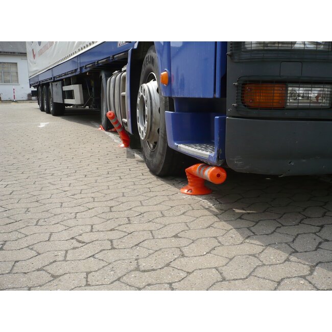 Afzetpaal Ø80mm oranje-wit flexibel kunststof