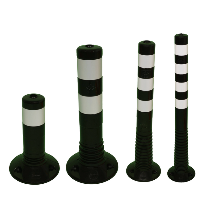 Afzetpaal Ø80mm zwart-wit flexibel kunststof