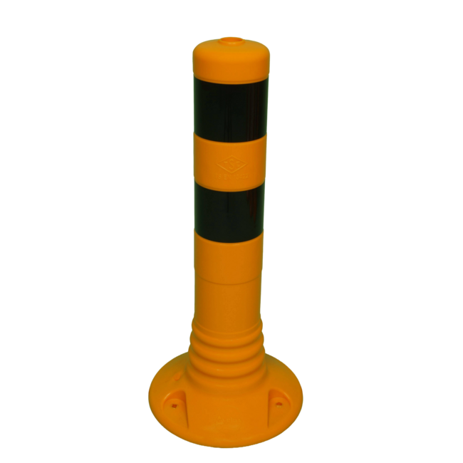 Afzetpaal geel-zwart flexibel kunststof Ø80mm