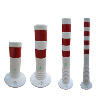 Afzetpaal Ø80mm wit-rode flexibel kunststof