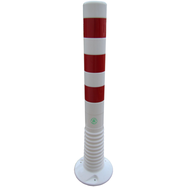 Afzetpaal Ø80mm wit-rode flexibel kunststof