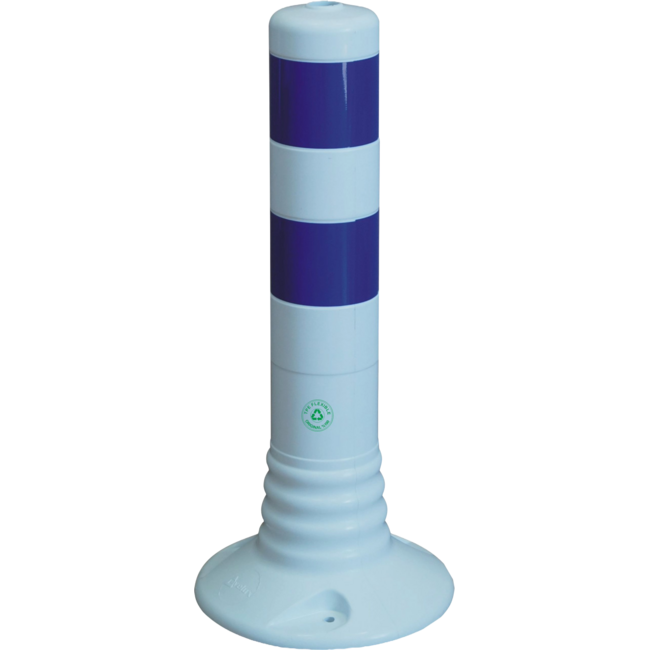 Afzetpaal Ø80mm wit-blauw flexibel kunststof