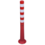 Afzetpaal Ø80mm rood-witte flexibele kunststof