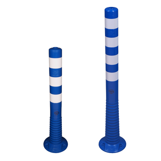 Afzetpaal blauw-wit flexibel kunststof Ø80mm