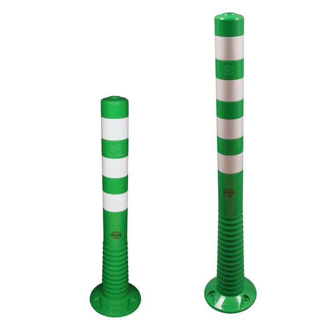 Afzetpaal groen-wit flexibel kunststof Ø80mm
