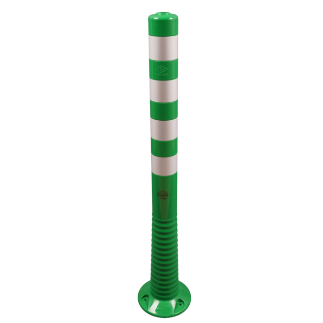 Afzetpaal groen-wit flexibel kunststof Ø80mm