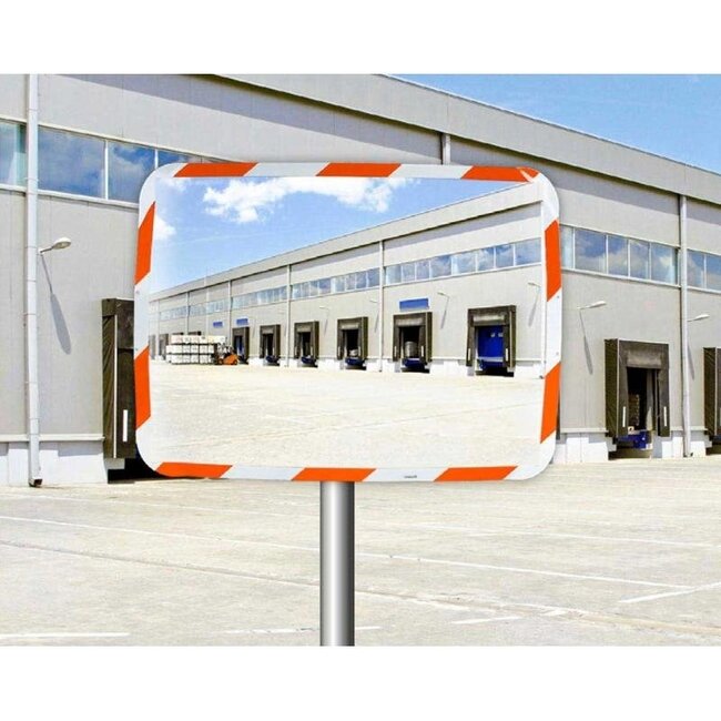 Verkeersspiegel polymir met reflecterende taperand