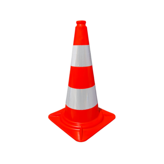 Verkeerskegel 50 cm met 2 reflecterende banden