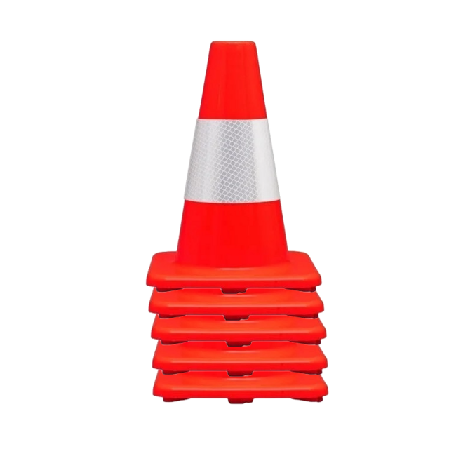 Verkeerskegel 30 cm met 1 reflecterende band