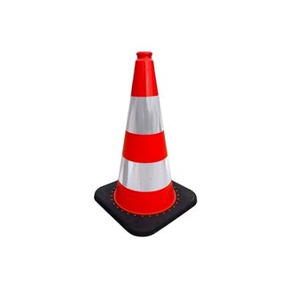Verkeerskegel verzwaard 50cm oranje wit
