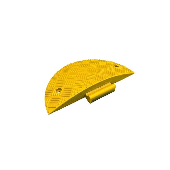 Verkeersdrempel eindstuk kunststof 7cm hoog - geel