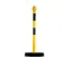 Stalen kettingpaal geel - zwart met verzwaarde voet