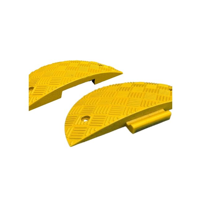 Verkeersdrempel 7cm hoog - complete drempel kunststof - 5-10km/u