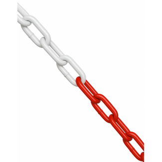 Stalen rood - wit ketting voor een kettingpaal