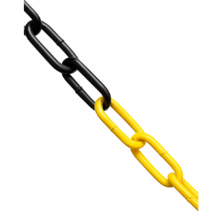 Stalen geel - zwart ketting voor een kettingpaal