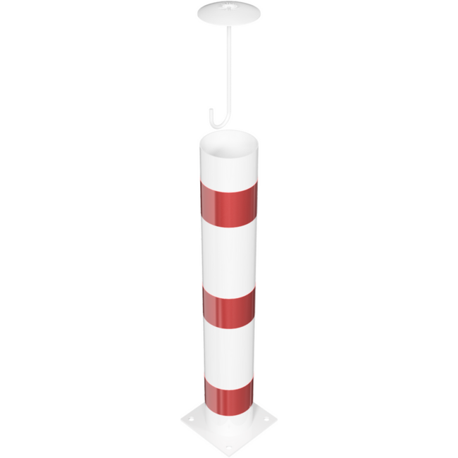 Rampaal rood-wit Ø 152mm met vaste bodemplaat