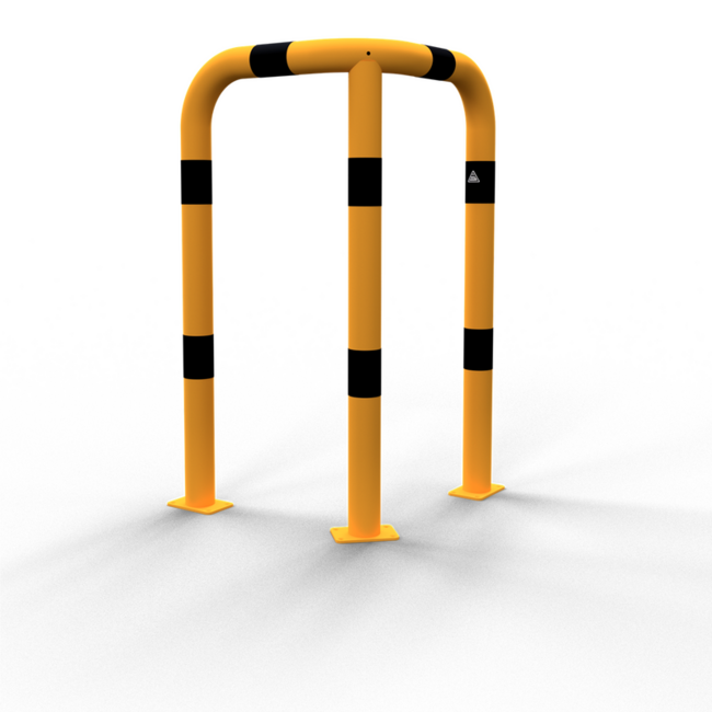 Veiligheidsbeugel 90° gelijkbenig met bodemplaatjes Ø 76 x 2,6 mm