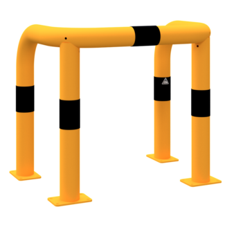 Veiligheidsbeugel met 90° hoeken U-vorm diepte 450 mm met bodemplaatjes