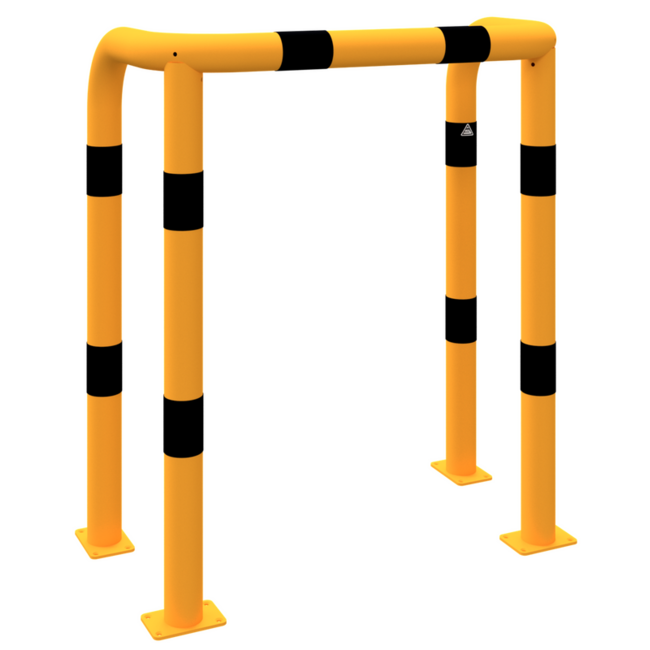 Veiligheidsbeugel met 90° hoeken U-vorm diepte 450 mm met bodemplaatjes