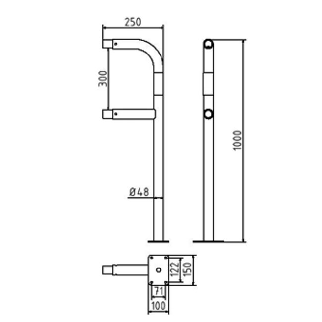 Beschermrailing modules rond Ø 48 mm