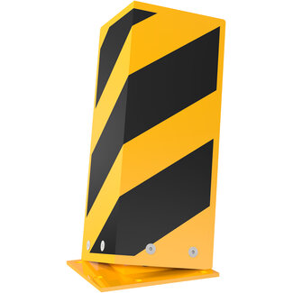 Stalen flexibele hoekbescherming geel/zwart -vloermontage