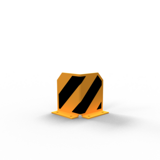 Stalen hoekbeschermer geel/zwart - vloermontage