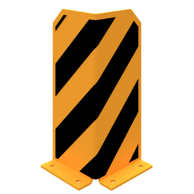 Stalen hoekbeschermer geel/zwart - vloermontage