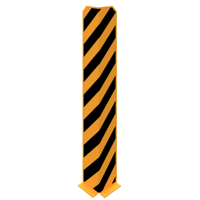 Stalen hoekbeschermer geel/zwart - vloermontage