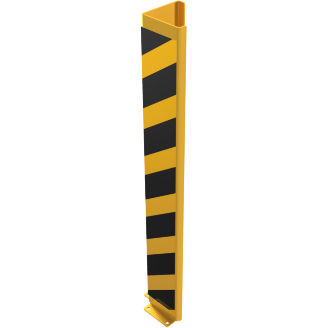 Extra verstevigde hoekbeschermer geel/zwart - vloermontage