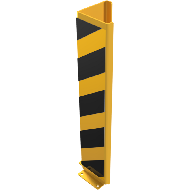 Extra verstevigde hoekbeschermer geel/zwart - vloermontage