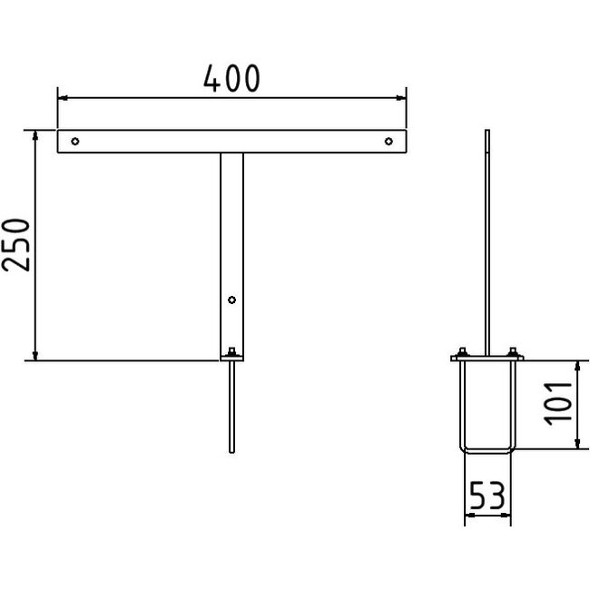 montagebeugel informatiebord Ø 450 mm voor hoogtebegrenzer (universeel)