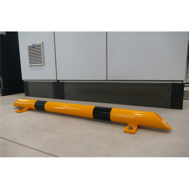 Beschermbeugel Vloerbalk Ø 76 x 86 mm – Stalen Aanrijdbeveiliging Geel/Zwart